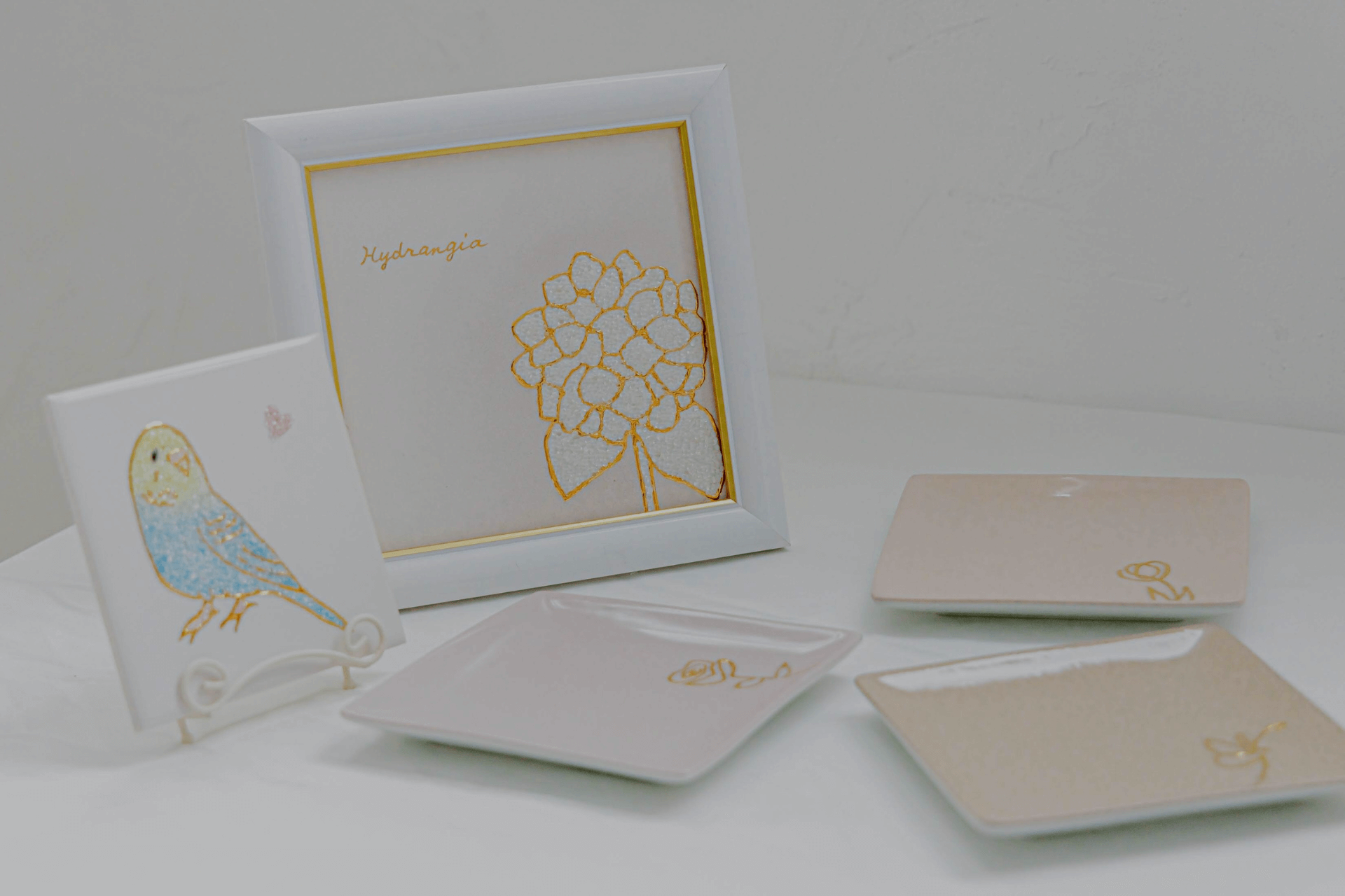 ポーセラーツ-絵皿と写真立て_ブラックマスクver.